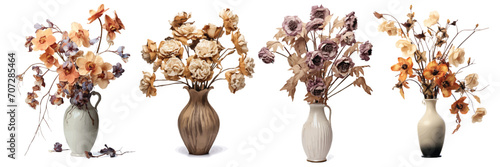 Vases of flowers that have withered because they have not been taken care of are discarded.