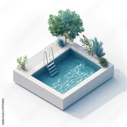 isometric pool isolated