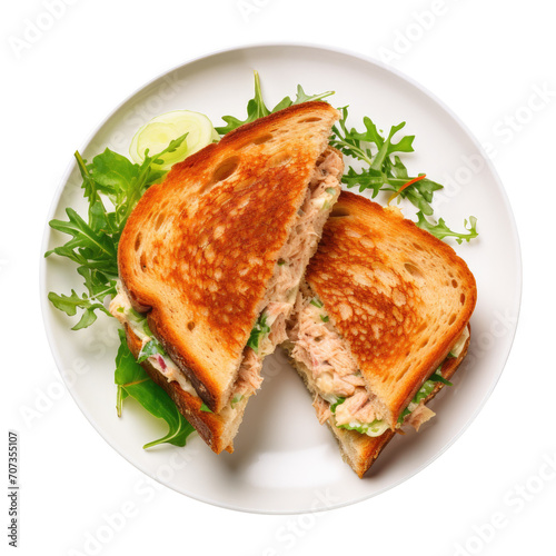 A Tuna Sandwich Isolated on a Transparent Background 