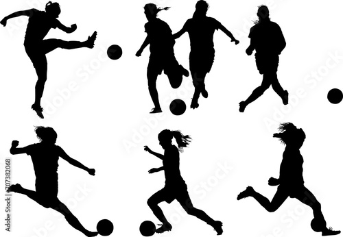 silueta, futbol pegatina, vector, jugadores, deporte, agua, soccer