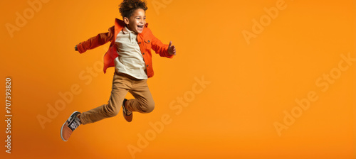 Jumping young person beautiful childhood kid little positive small female girl fashion children