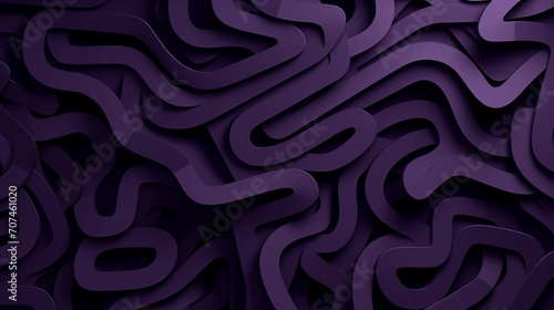 An abstract purple pattern with three curves, dark palette chiaroscuro, puzzle-like pieces, embossed paper, wallpaper, spirals