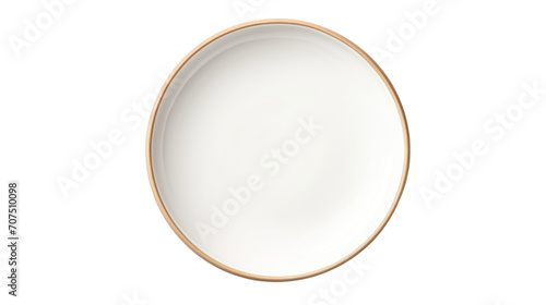 Empty ceramic round plate isolated on white background.