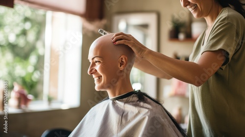 Cancer patients hair cutting