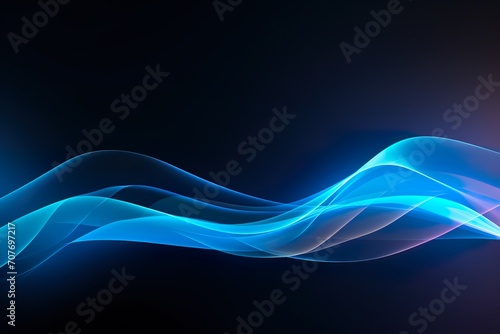 Digital technology blue rhythm wavy line abstract graphic poster web page