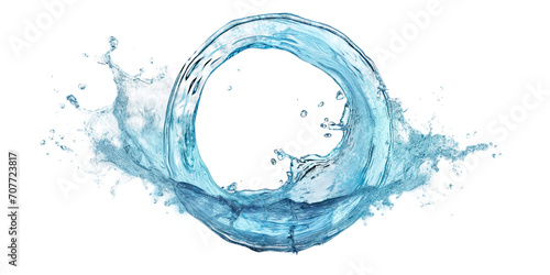 Beautiful water splash in circle shape isolated on white background