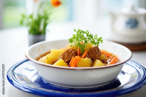 traditional goulash with potato and carrot chunks