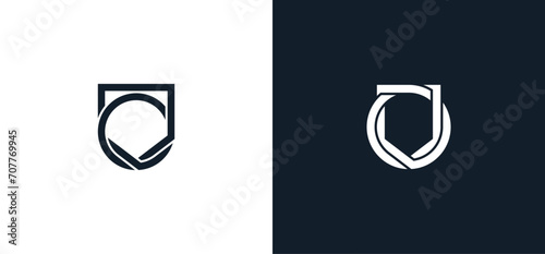 initial Letter O Shield Logo Concept icon sign symbol Element Design. Guardian, Protection, Security Logotype. Vector illustration template