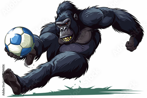 cartoon gorilla playing ball