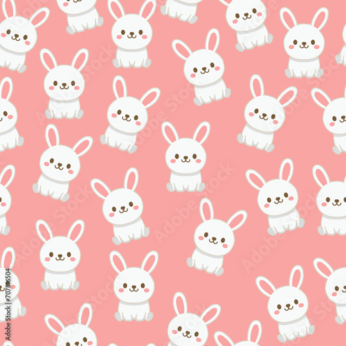 Cute rabbit seamless pattern