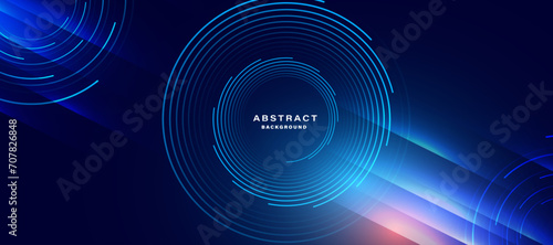 Blue abstract background, technology hi-tech futuristic template. Vector illustration