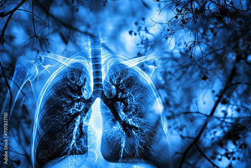 Lung x-ray in the hospital. Diagnostics, and Medicine and health care concept
