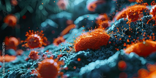 Close up virus and bacteria
