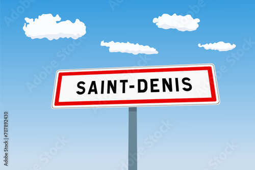 Saint-Denis city sign in France
