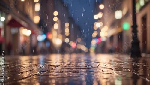water drops on the street Beautiful Scene After Rain