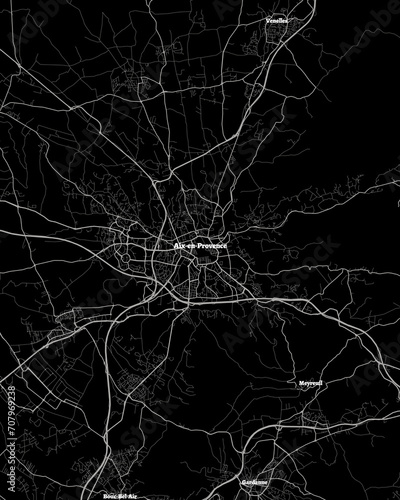 Aix-en-Provence France Map, Detailed Dark Map of Aix-en-Provence France