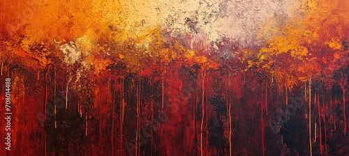 Bold Red Abstract, Dark Orange and Light Gold Elegance