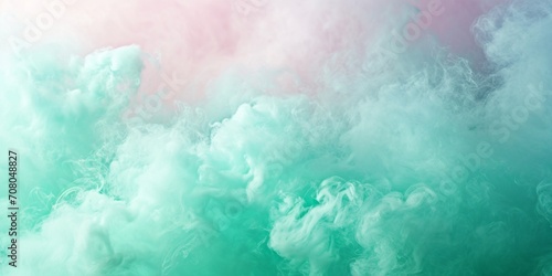 Texture of cotton candy, closeup, shiny celebration smoky fluffy texture pastel pink and mint green color backgrounds.