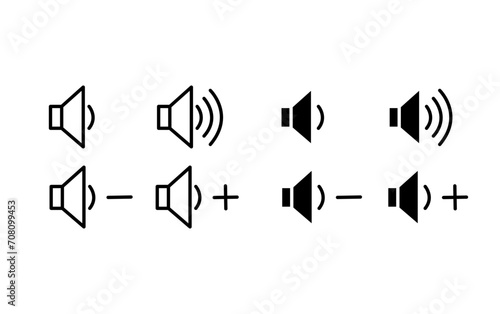 Speaker volume icon set. vector illustration