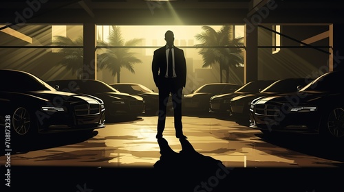 A billionaire man in an underground parking lot