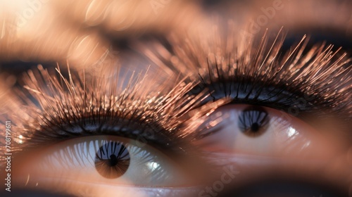 Closeup of an intricate display of false eyelashes, each one promising to add length and volume to natural lashes.