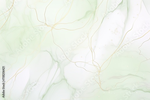 abstract pattern in alcohol ink sage green and gold colors wallpaper background 