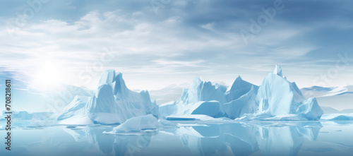Frozen Serenity: Captivating Arctic Iceberg Reflecting Pristine Nature and Cold Waters