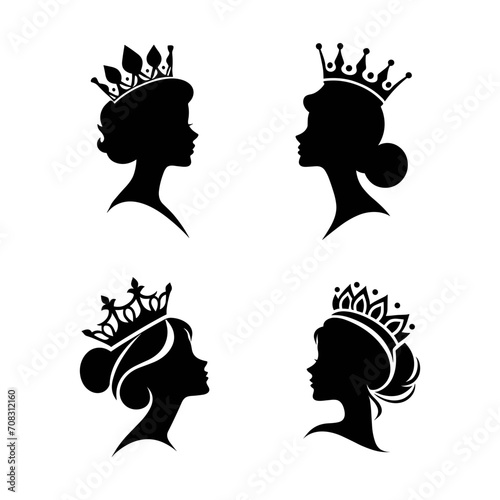 Queen silhouette illustration with simple style