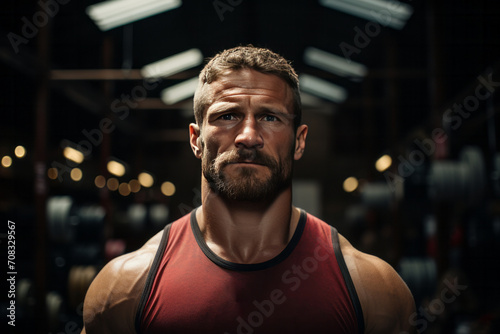 Photo Realistic of a Weightlifter in a Weightlifting Singlet, Generative AI
