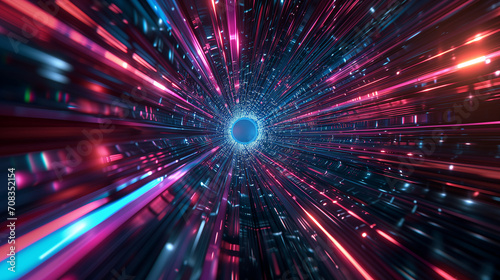 A tunneling warp effect in hyperspace