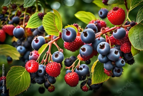 berries of a blackberry bush