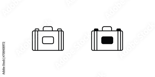 suitcase icon with white background vector stock illustration