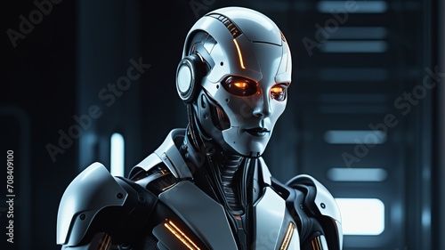 artificial intelligence humanoid android futuristic concept