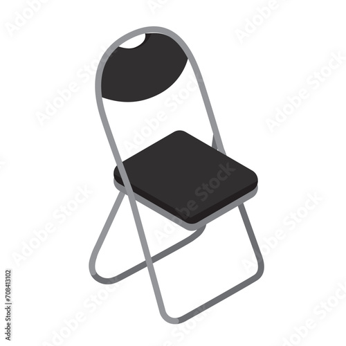 立体的なパイプ椅子のイラスト