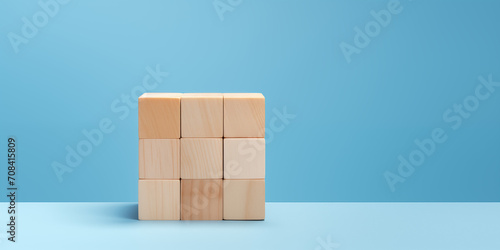 one cube is made up of several smaller cubes. the concept of integrity and teamwork. Copy space