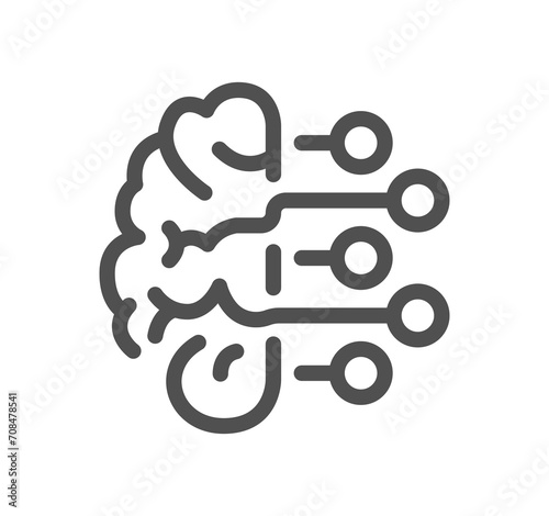 Artificial intelligence related icon outline and linear symbol. 