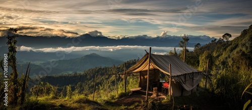 Ridge Camp in Papua offers a scenic mountain view.