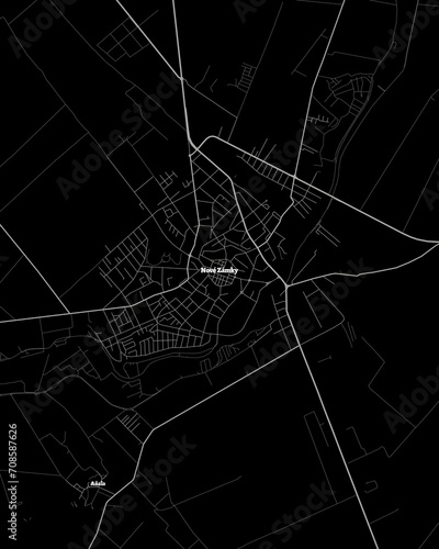 Nove Zamky Slovakia Map, Detailed Dark Map of Nove Zamky Slovakia
