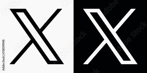 black and white new Twitter x logo icon