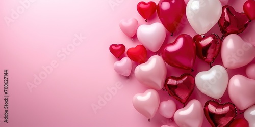 Valentine's day hearts ballons with copyspace, saint valentine and love background concept.