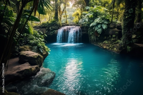 A breathtaking view of a waterfall cascading into a clear blue pool, reminding us of the beauty and necessity of clean water