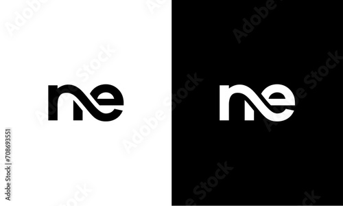 N E connecting typography logo