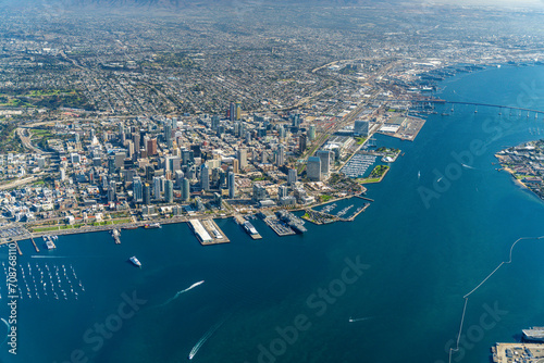 San Diego Skyline: Aerial Majesty of Urban Waterfront and Architectural Splendor, January 2024