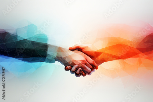 A stylized handshake with minimalistic lines and shapes, conveying the essence of trust and agreement in business.