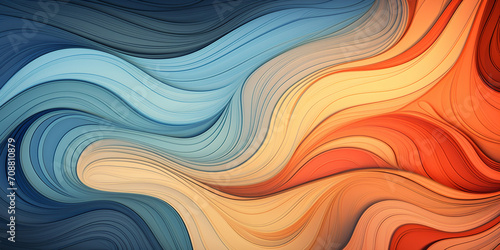 Colorful wave background gradient desktop wallpapers banner wave smooth gradient twirl background horizontal colorful abstract wave background with Peru, firebrick and light sea green colors.AI Genera