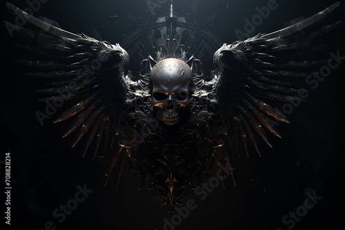 Gothic Dark Angel Skull Dark angel skull with