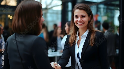 A Confident Businesswoman at a Corporate Networking Event