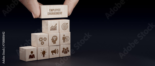 Employee engagement and team motivation. Business, Technology, Internet and network concept. 3d illustration