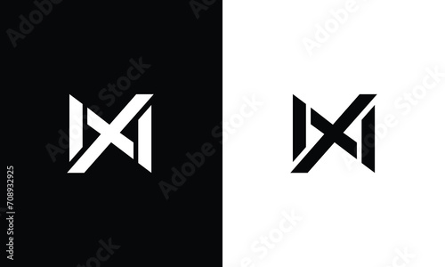 Abstract letter WX, MX logo design vector template