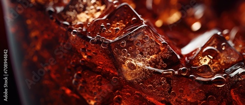 lridescent iced coke, macro photography close up.